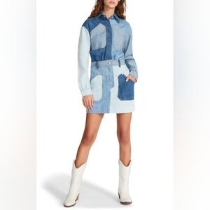 Steve Madden Ryleigh Long Sleeve Patchwork Dress